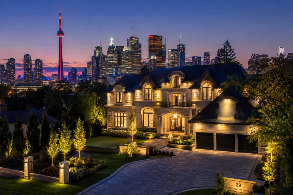 Rooftop terrace lighting design on a downtown Toronto condo property